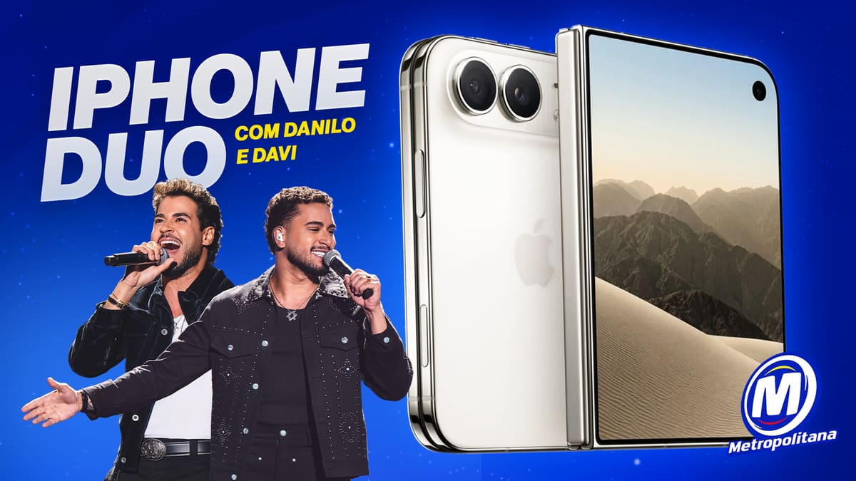 ⏰ 38 dias Promoção iPhone Duo na Metropolitana com Danilo e Davi: Sorteio de 1 iPhone Duo 🆓Grátis