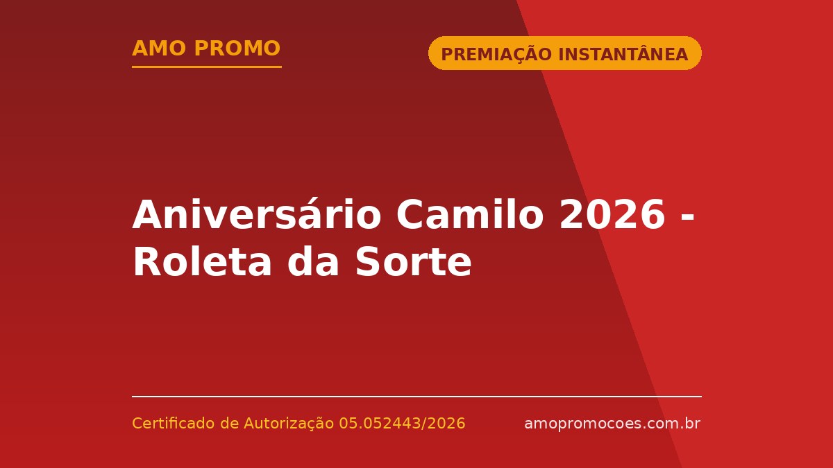 Aniversário Camilo 2026 - Roleta da Sorte