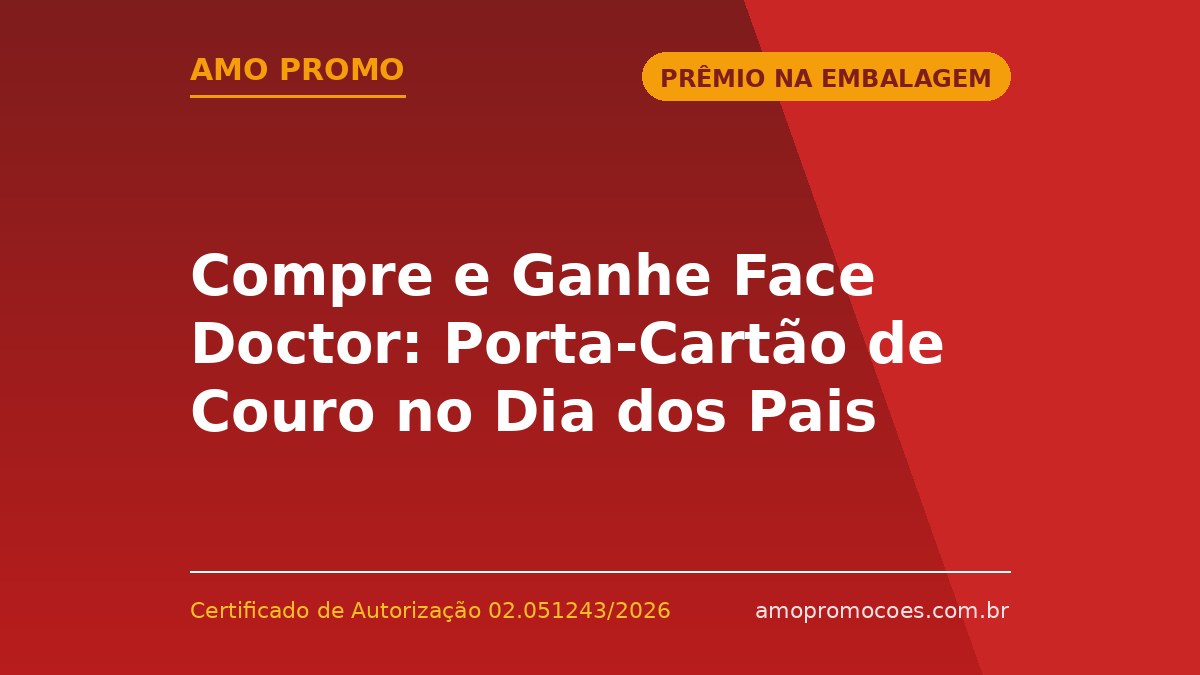 Compre e Ganhe Face Doctor: Porta-Cartão de Couro no Dia dos Pais