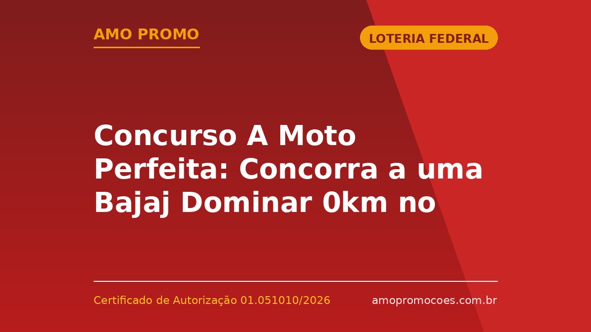 Concurso A Moto Perfeita: Concorra a uma Bajaj Dominar 0km no Motorcycle Fest CWB