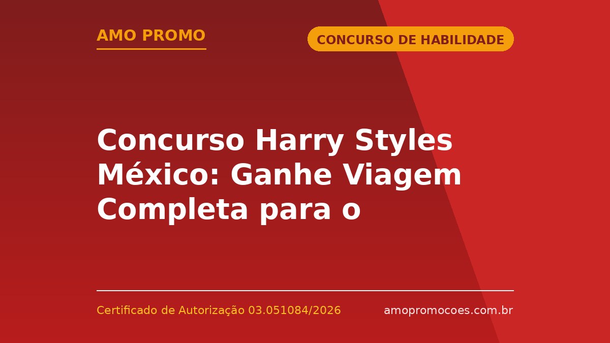 Concurso Harry Styles México: Ganhe Viagem Completa para o Together, Together Tour 🆓Grátis