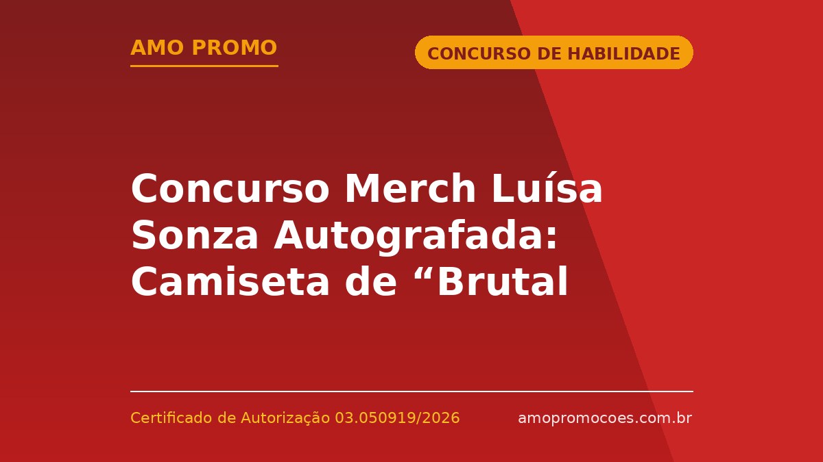 Concurso Merch Luísa Sonza Autografada: Camiseta de “Brutal Paraíso” 🆓Grátis