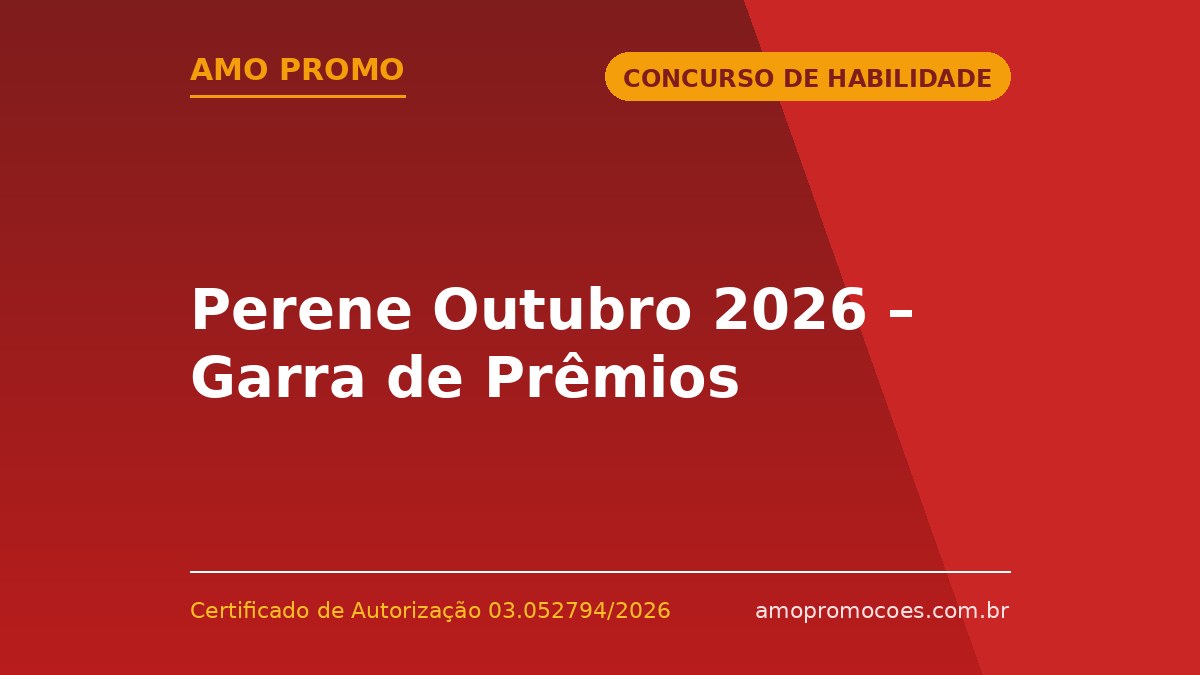 Perene Outubro 2026 – Garra de Prêmios