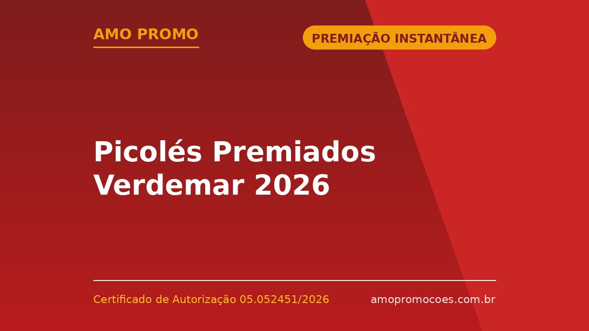 Picolés Premiados Verdemar 2026