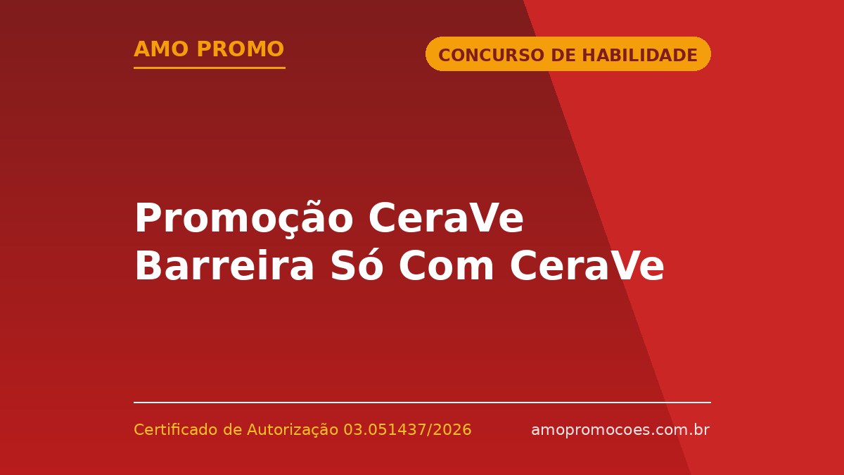 Promoção CeraVe Barreira Só Com CeraVe