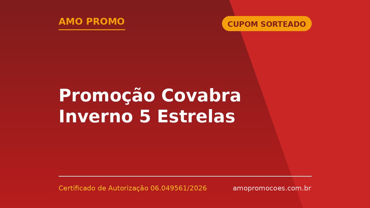 Promoção Covabra Inverno 5 Estrelas