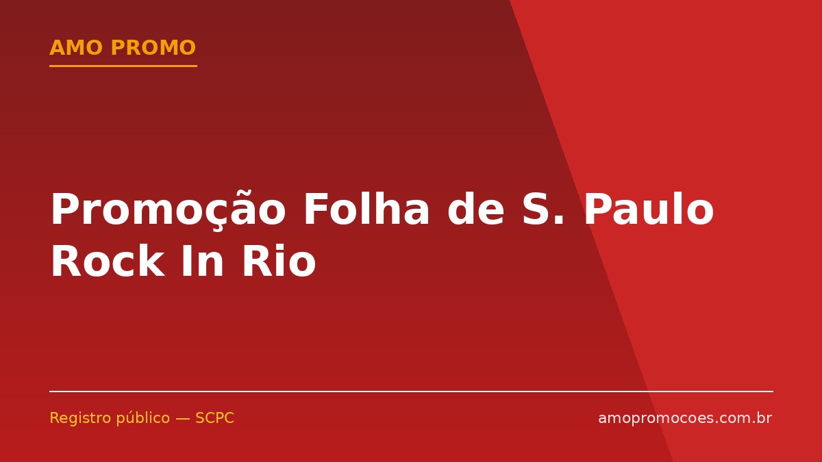 Promoção Folha de S. Paulo Rock In Rio