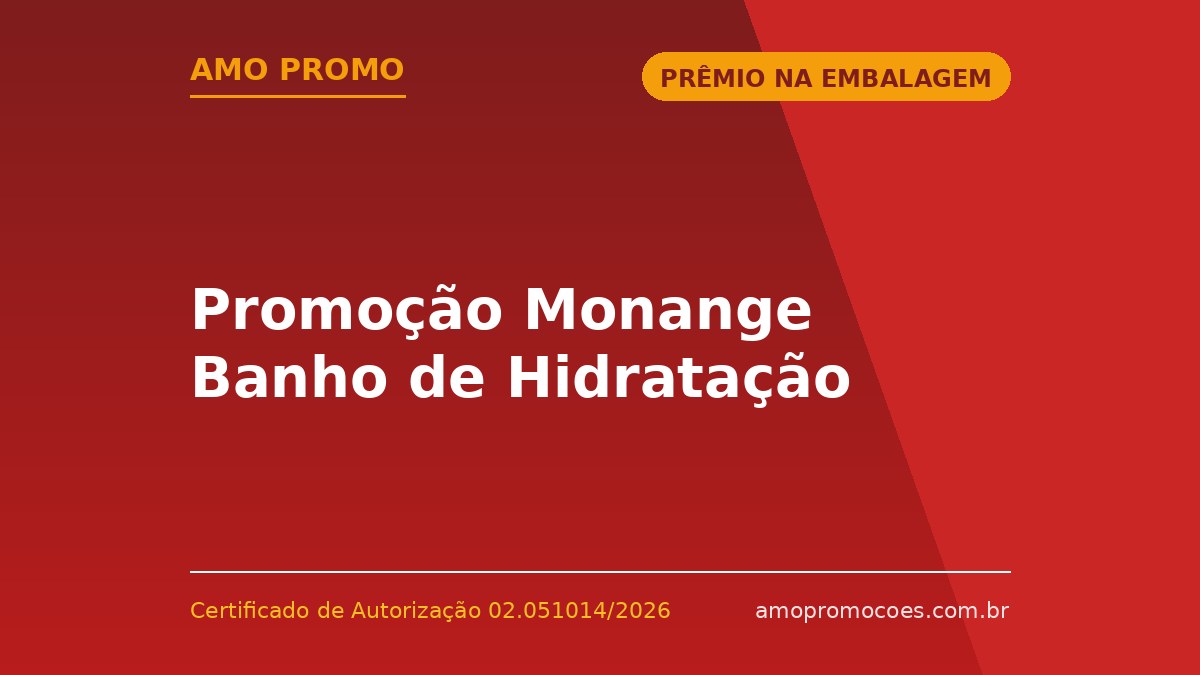 Promoção Monange Banho de Hidratação