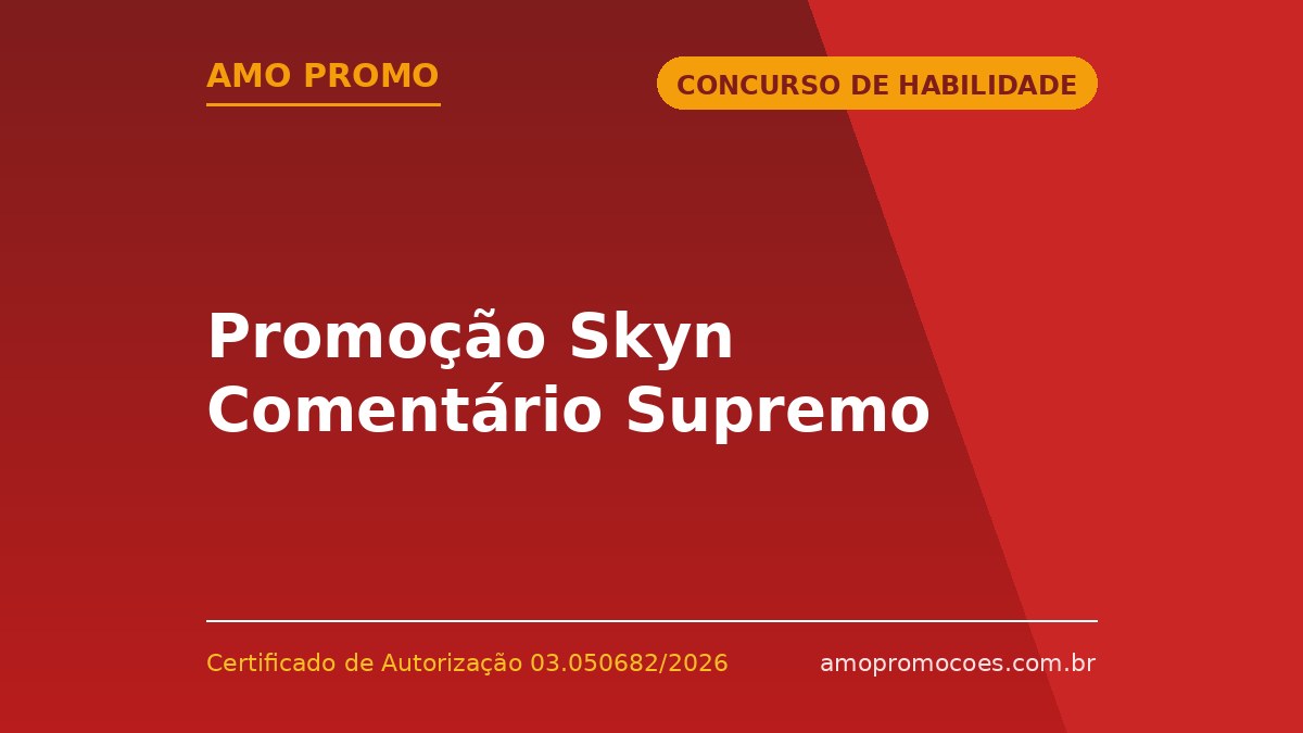 Promoção Skyn Comentário Supremo
