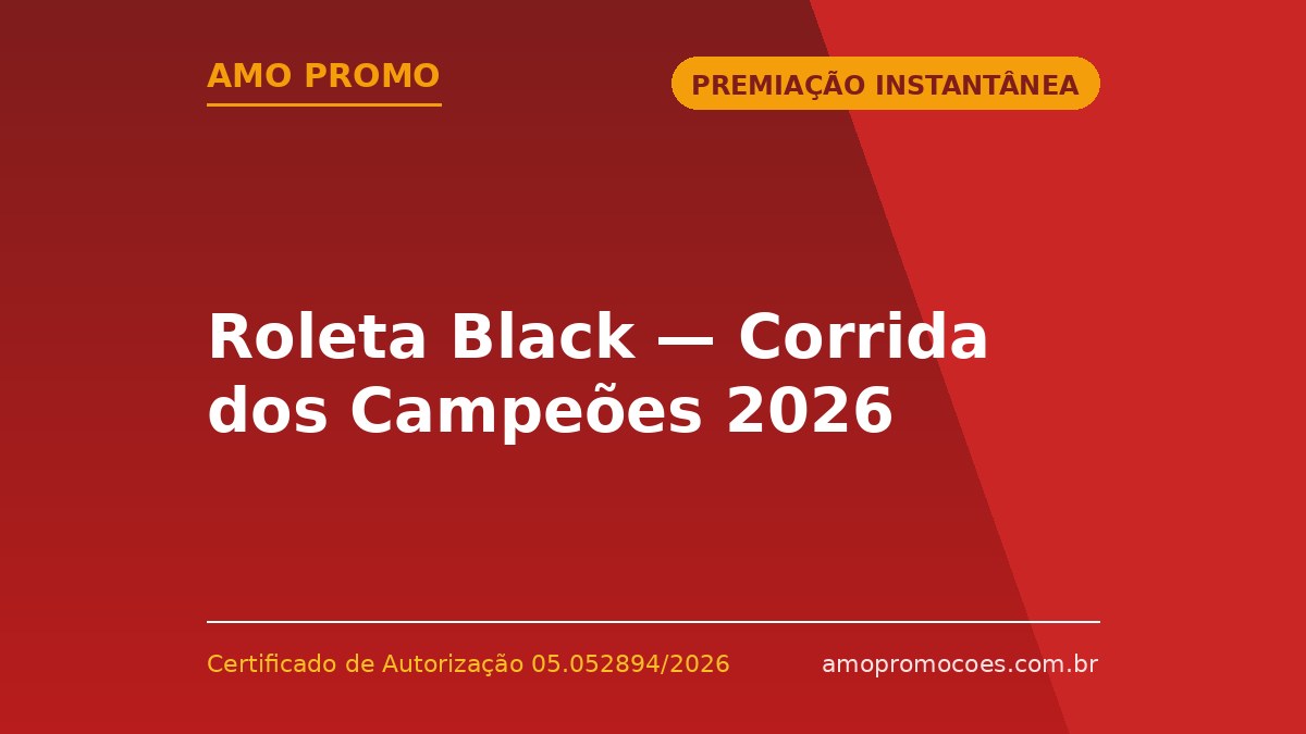Roleta Black — Corrida dos Campeões 2026