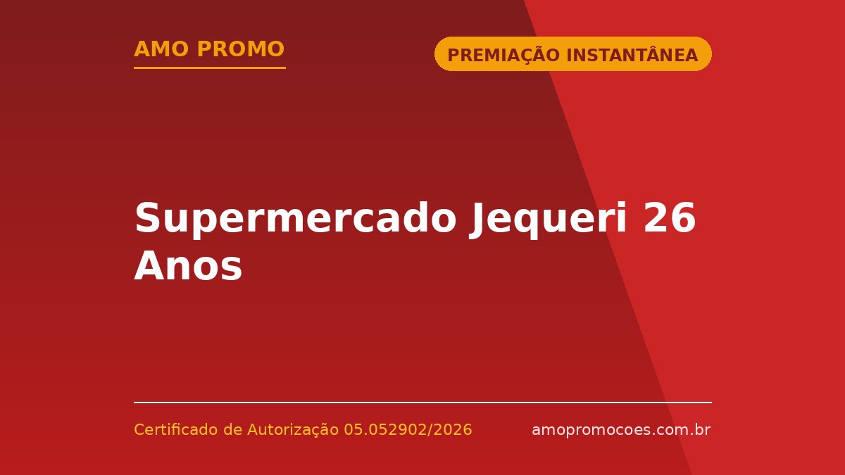 Supermercado Jequeri 26 Anos