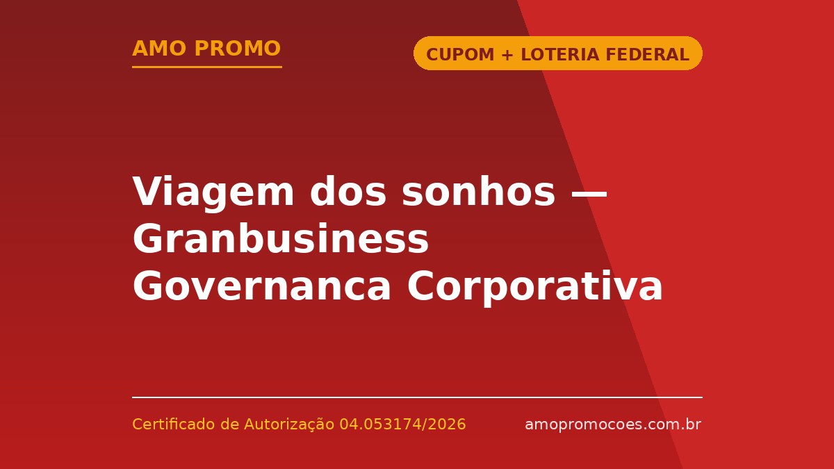 Viagem dos sonhos — Granbusiness Governanca Corporativa Ltda